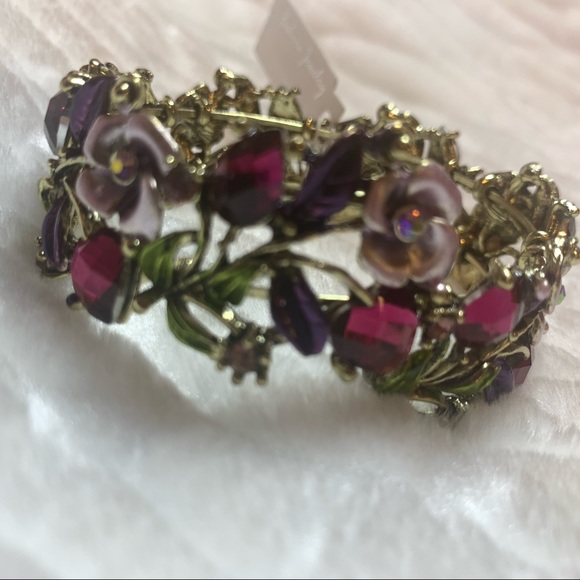 Multicolored Floral Cuff Bracelet - Picture 3 of 4